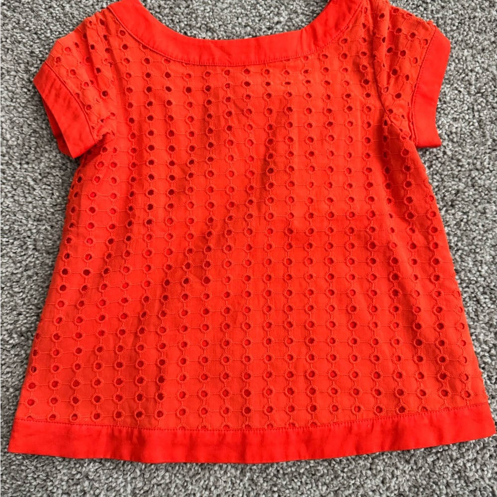 Janie and Jack Orange Eyelet Kids Top